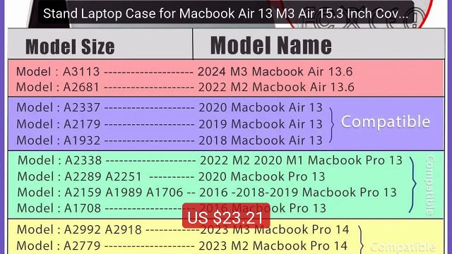 Stand Laptop Case for Macbook Air 13 M3 Air 15.3 Inch Cover fo... Hot Deal 2026 | Limited Offer!