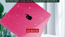 Hot Pink Glitter crystal case for MacBook 2025 M4 A3240 A3241... -- Amazing Value 2026 | Must Have!