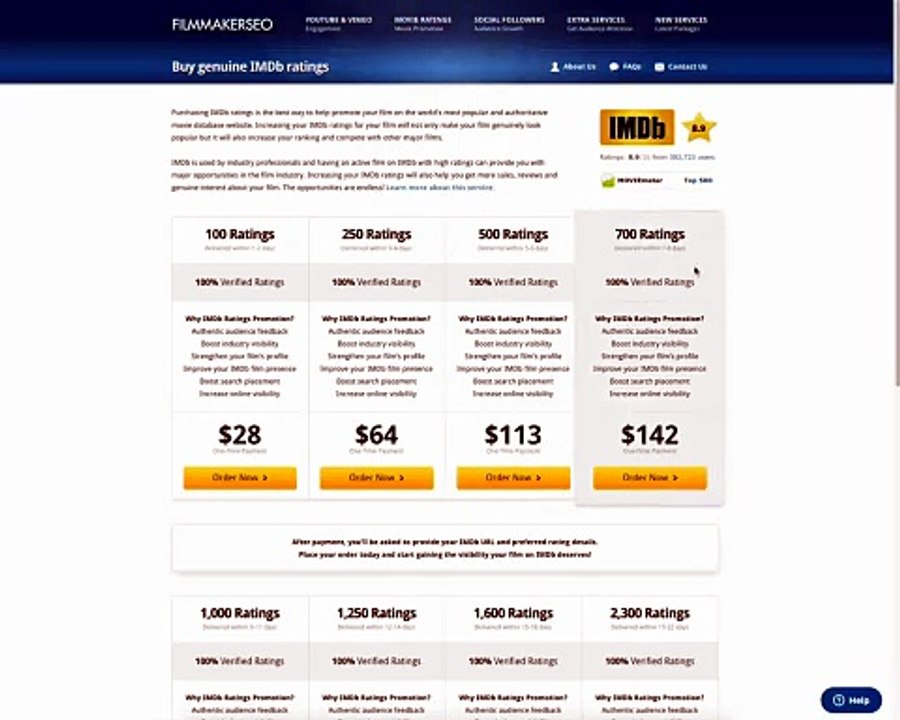 Buy IMDb Ratings for Movies & TV Shows | FilmmakerSEO