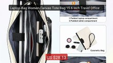 Laptop Bag Women Canvas Tote Bag 15.6 inch Travel Office Colle... -- Best Buy 2026 | Great Quality!