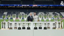 Florentino Pérez posó con Carvajal y sus seis Champions