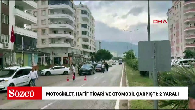 Motosiklet, hafif ticari araç ve otomobilin çarpıştığı kazada 2 kişi yaralandı