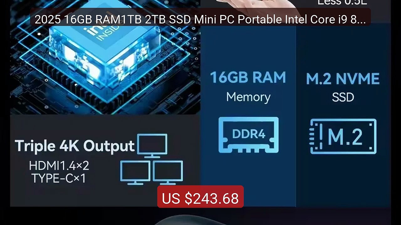 2025 16GB RAM1TB 2TB SSD Mini PC Portable Intel Core i9 8950H... -- Amazing Value 2026 | Must Have!