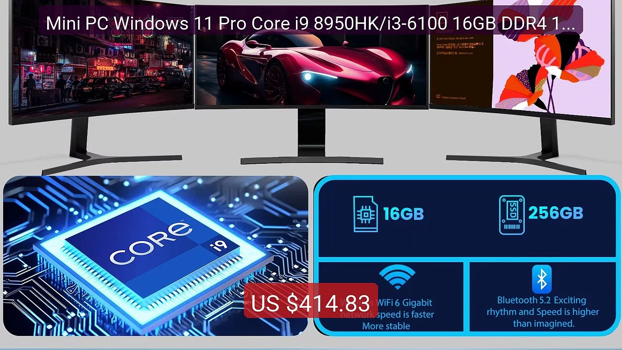 Mini PC Windows 11 Pro Core i9 8950HK/i3-6100 16GB DDR4 1TB SS... -- Best Buy 2026 | Great Quality!