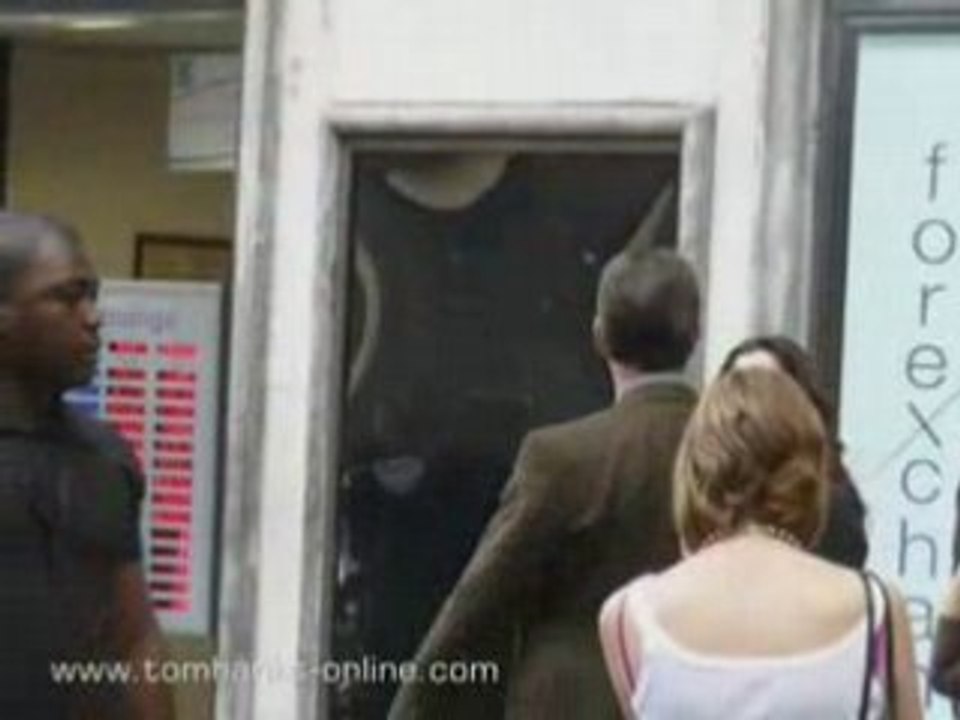 Tom Hanks on the set of "Angels & Demons"