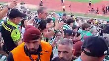 Jogadores do Sporting a subir a escadaria