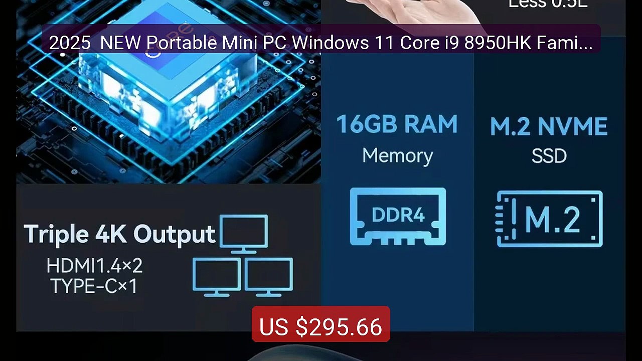 2025  NEW Portable Mini PC Windows 11 Core i9 8950HK Family Compute... -- Top Rated 2026 | Buy Now!