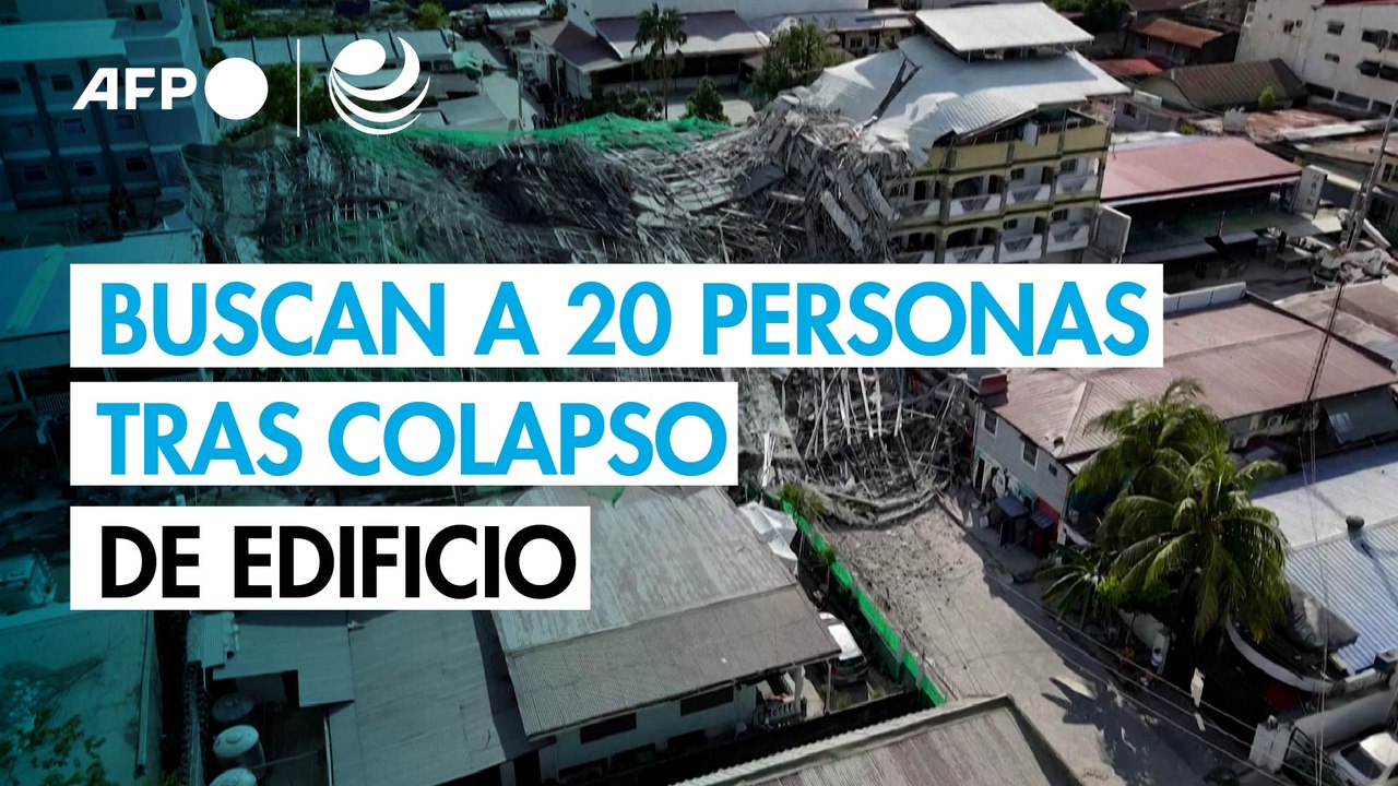 Rescatistas buscan a 20 desaparecidos tras el derrumbe de un edificio en Filipinas