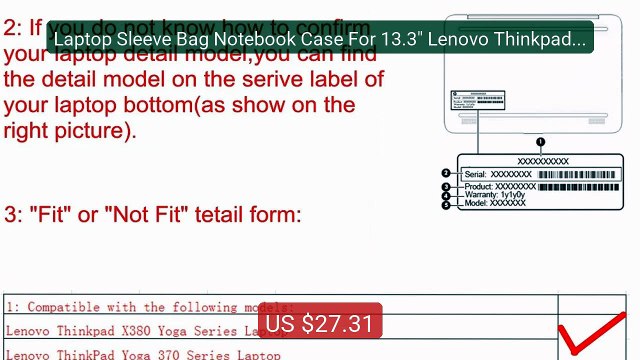 Laptop Sleeve Bag Notebook Case For 13.3 Lenovo Thinkpad X380... Best Buy 2026 | Great Quality!