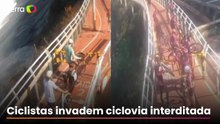 Ciclistas são flagrados invadindo Ciclovia Tim Maia durante interdição no Rio