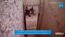 La Loma: en menos de un minuto, dos ladrones robaron una moto y se fugaron