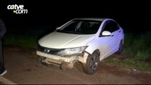 Mulher passa mal ao volante e sai da pista na BR-163 em Cascavel
