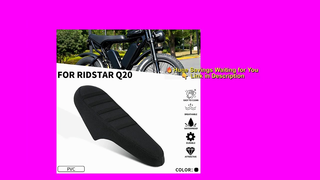 Motorcycle Seat Cover Waterproof Non-slip Particles Design PVC For Ridstar Q20 Electric Bike E-bike Scooter Bicycle Accessories