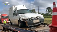 Fiorino se envolve em batida após acidente na BR-277 em Cascavel