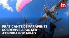 Praticante de parapente sobrevive após ser atingida por avião em pleno voo; veja