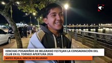 Hinchas posadeños de Belgrano festejan la consagración del club en el Torneo Apertura