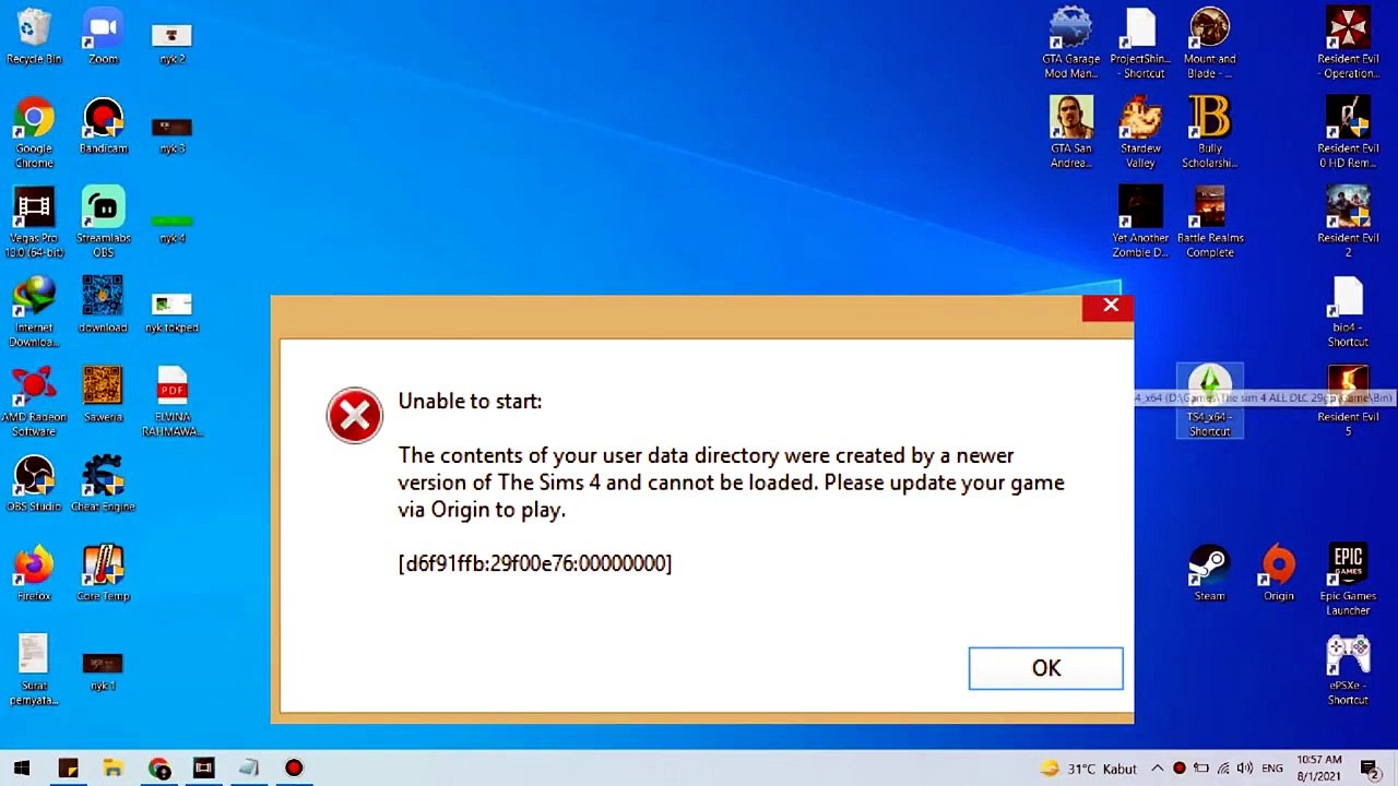 THE SIMS 4 UNABLE TO START THE CONTENTS OF YOUR USER DATA DIRECTORY WERE CREATED BY A NEWER VERSION