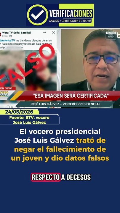 El vocero presidencial José Luis Gálvez trató de negar el fallecimiento de un joven y dio datos falsos