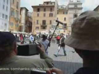 Ron Howard on the set of "Angels & Demons"