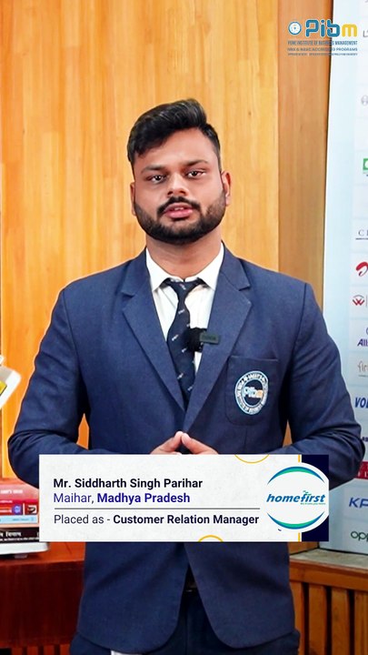 PIBM to HomeFirst_Customer Relationship Manager_MBA & PGDM Placements_Siddharth Singh Parihar_Batch_2024_26