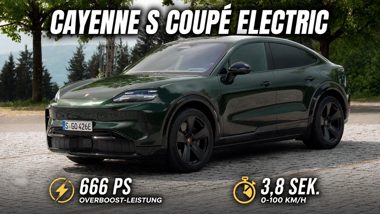 Porsche Cayenne S Coupé Electric begeistert in Oak Green Metallic