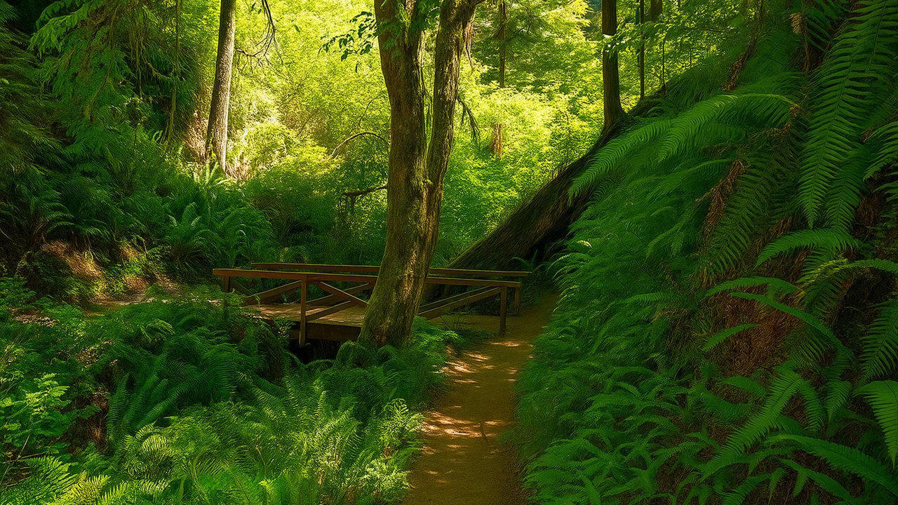 Redwood National Park Boy Scout Tree Trail Walk 4K 60fps