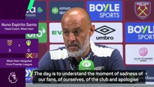 Nuno apologises as West Ham face up to relegation