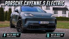 Neuer Porsche Cayenne S Electric SUV Pale Blue Metallic gezeigt