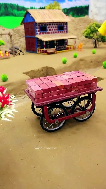 Mini Brick & Wood Bridge 🌉 Tiny Construction Project & Cozy Village Build