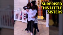 Navy Sailor Stuns His Young Sisters