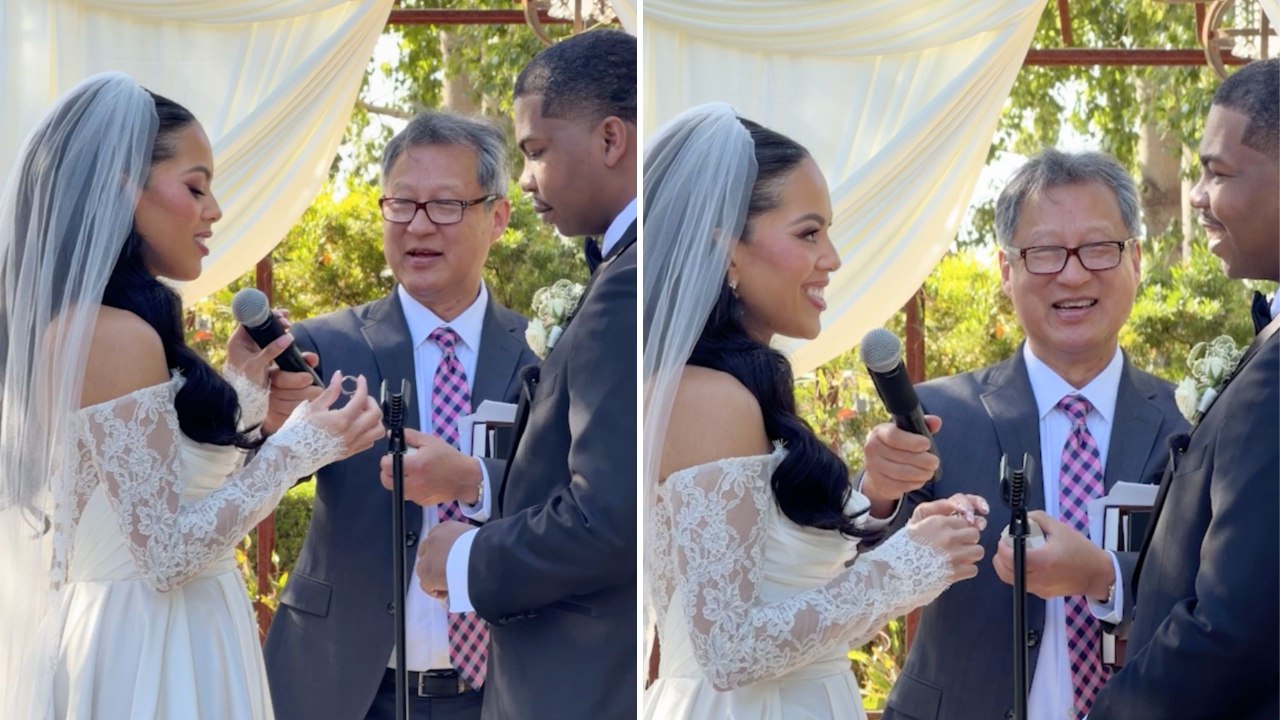 Bride Surprises Pilot Groom With Wedding Ring Made From Plane Metal | Happily TV