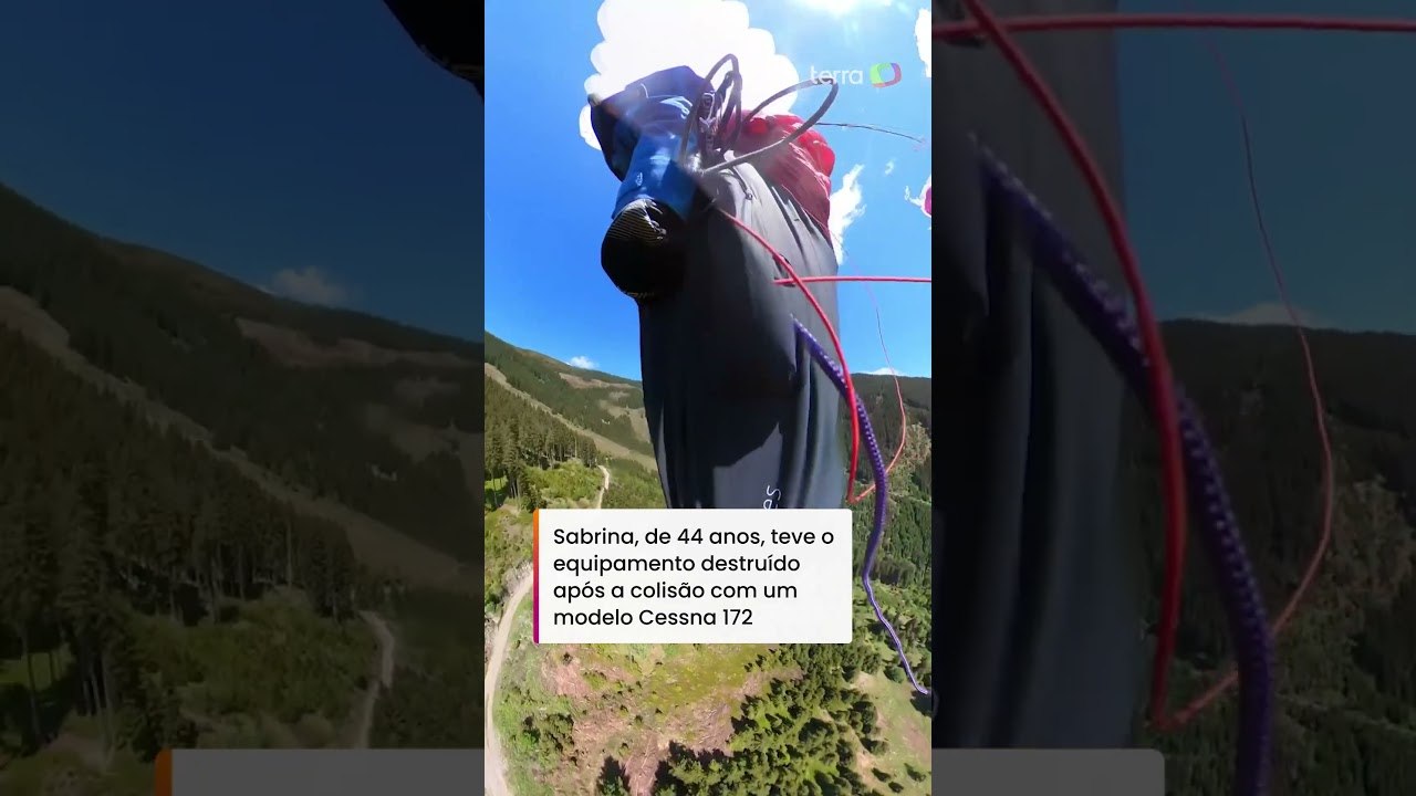 Praticante de parapente sobrevive após colisão...