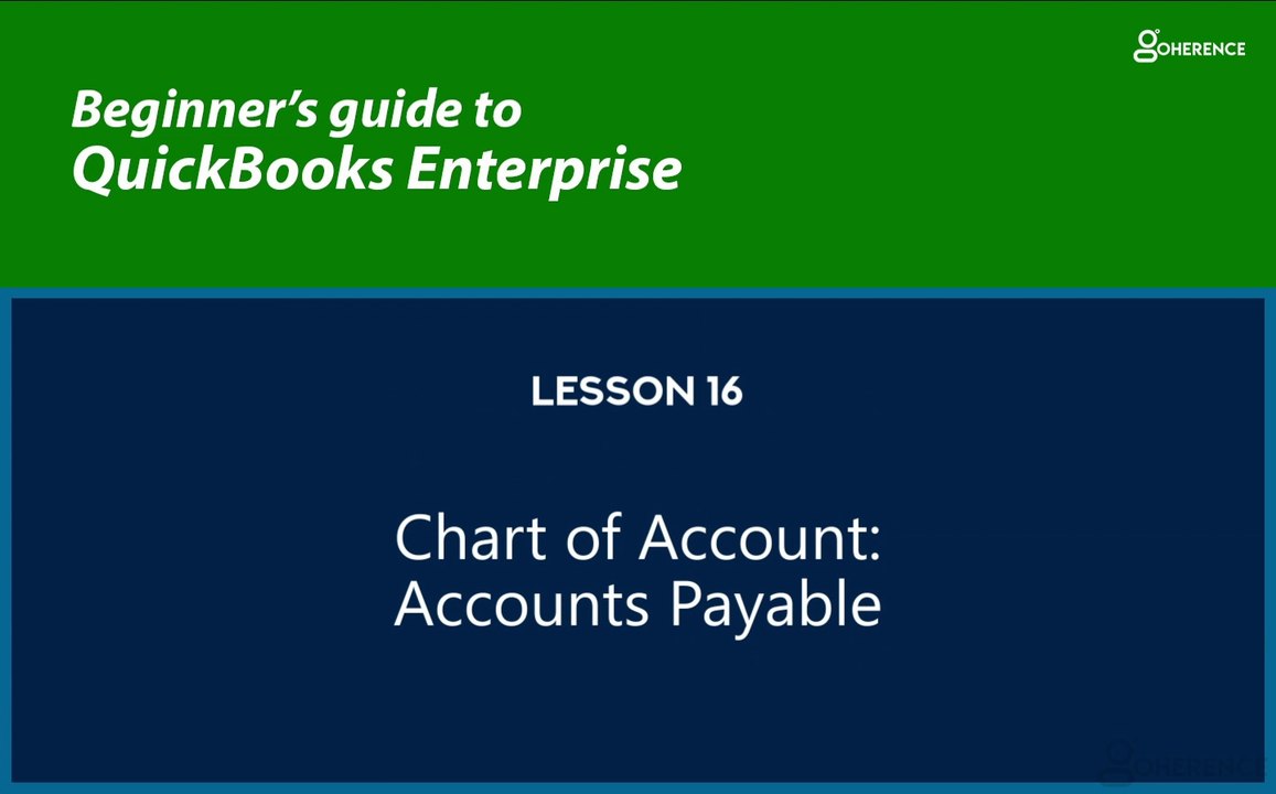 16 - Chart of Accounts: Accounts Payables
