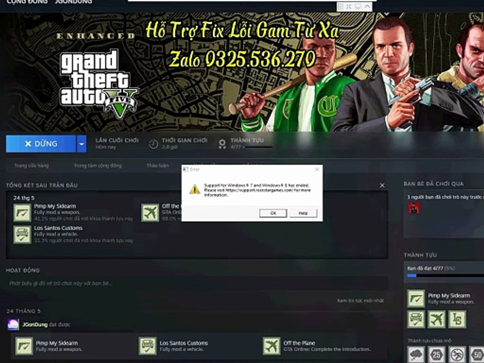 Dịch Vụ Sửa Lỗi GTA 5 Steam – Fix Crash, Không Vào Được Game, Lỗi Launcher Nhanh Chóng