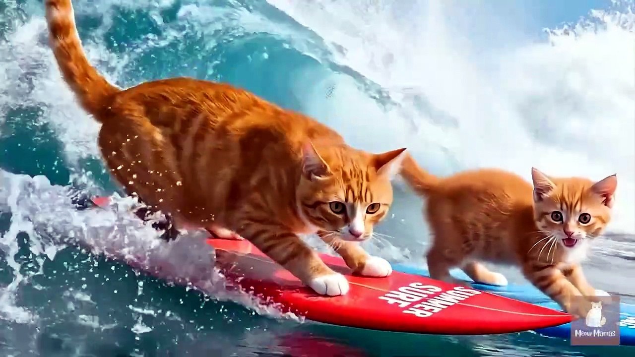 Mama Cat Trims Fur on the Farm and Makes Tiger Hat For Kittens At Home🐾🎩🐯_6