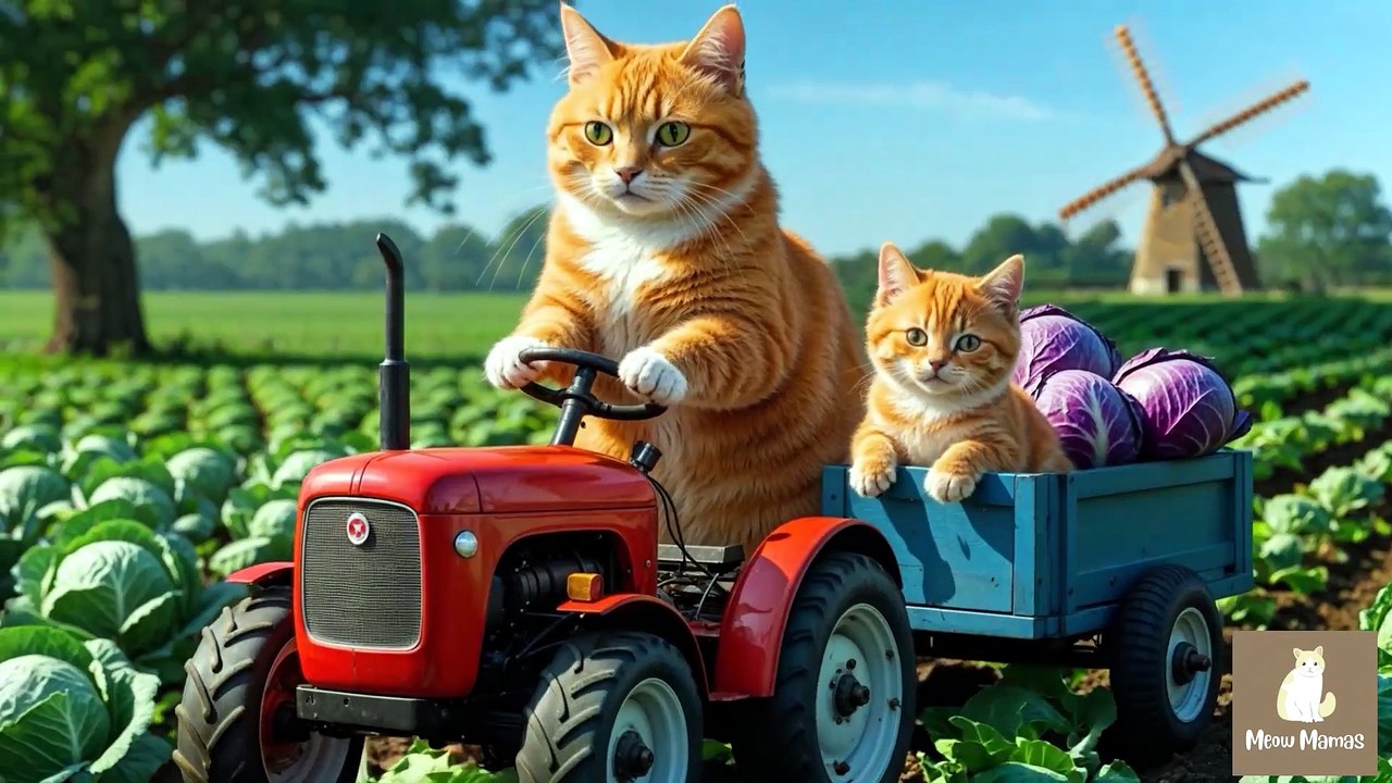 Mama Cat Trims Fur on the Farm and Makes Tiger...