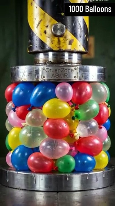 Hydraulic Press Crushing 1000 Water Balloons #shortviral #foryouシ #trending #hydrolicpress #crushingvideo