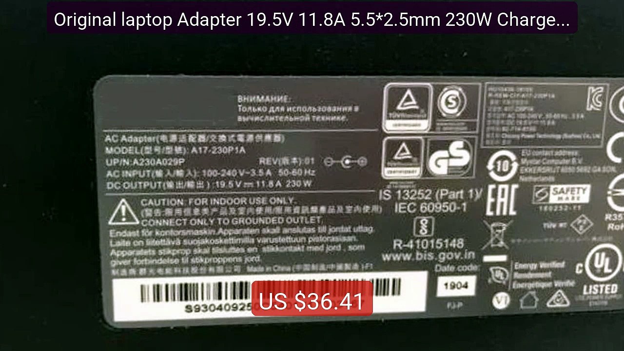 Original laptop Adapter 19.5V 11.8A 5.5*2.5mm 230W Charger For MSI ... -- Top Rated 2026 | Buy Now!