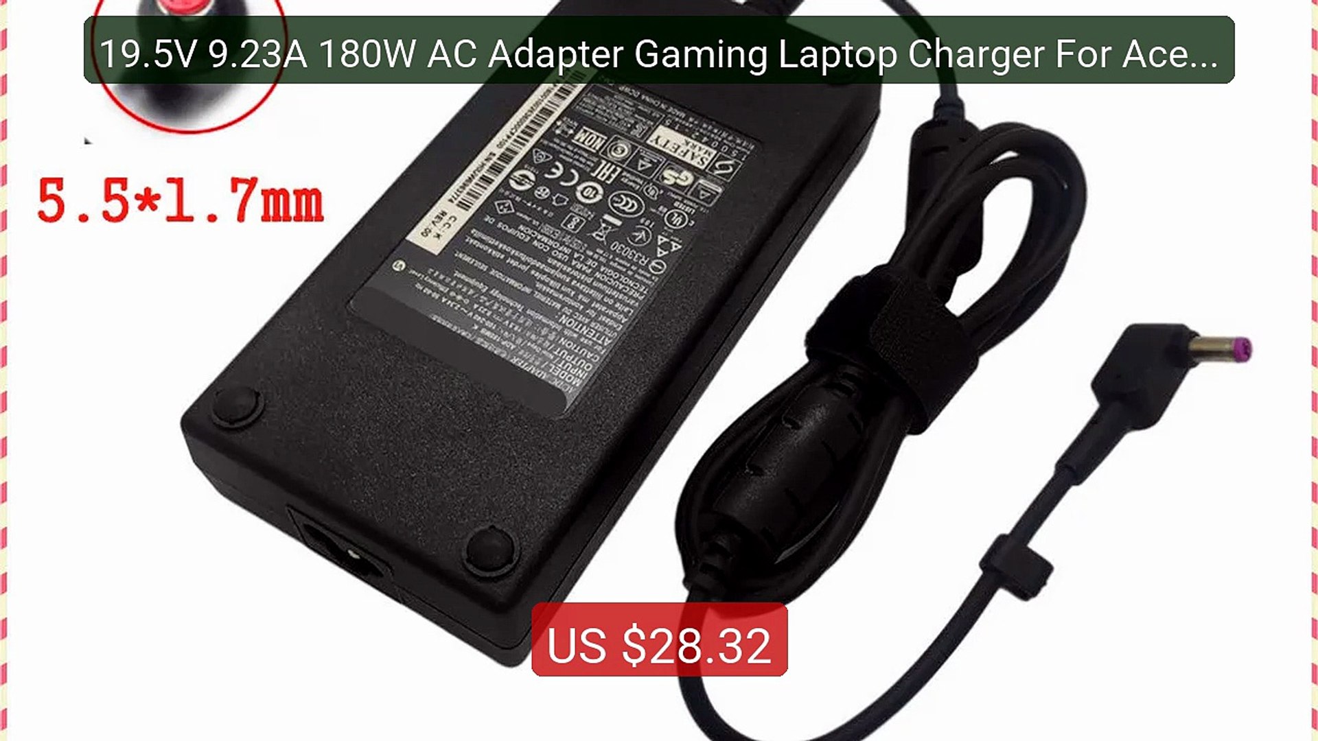 ⁣19.5V 9.23A 180W AC Adapter Gaming Laptop Charger For Acer Predator... -- Top Rated 2026 | Buy Now!