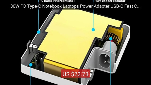 30W PD Type-C Notebook Laptops Power Adapter USB-C Fast Cha... Top Pick 2026 | Unbeatable Price!