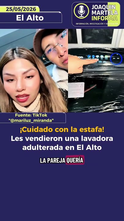 ¡Cuidado con la estafa! Les vendieron una lavadora adulterada en El Alto