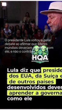 Vídeo - ‘Eu vim da pobreza para reconstruir o Brasil. Grandes líderes mundiais deveriam aprender comigo, não eu com eles’, diz Lula
