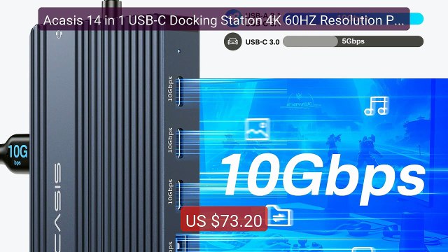 Acasis 14 in 1 USB-C Docking Station 4K 60HZ Resolution PD 100W In... Best Deal 2026 | Shop Now!