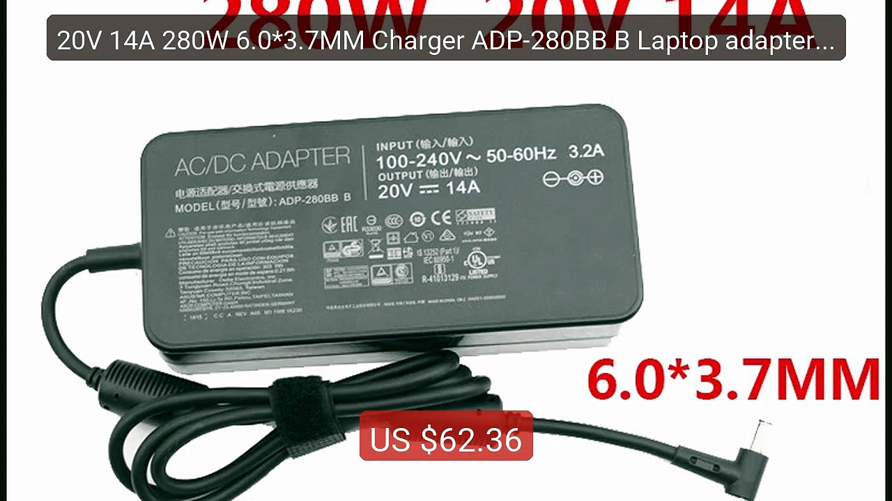 20V 14A 280W 6.0*3.7MM Charger ADP-280BB B Laptop adapter For ... -- Best Buy 2026 | Great Quality!