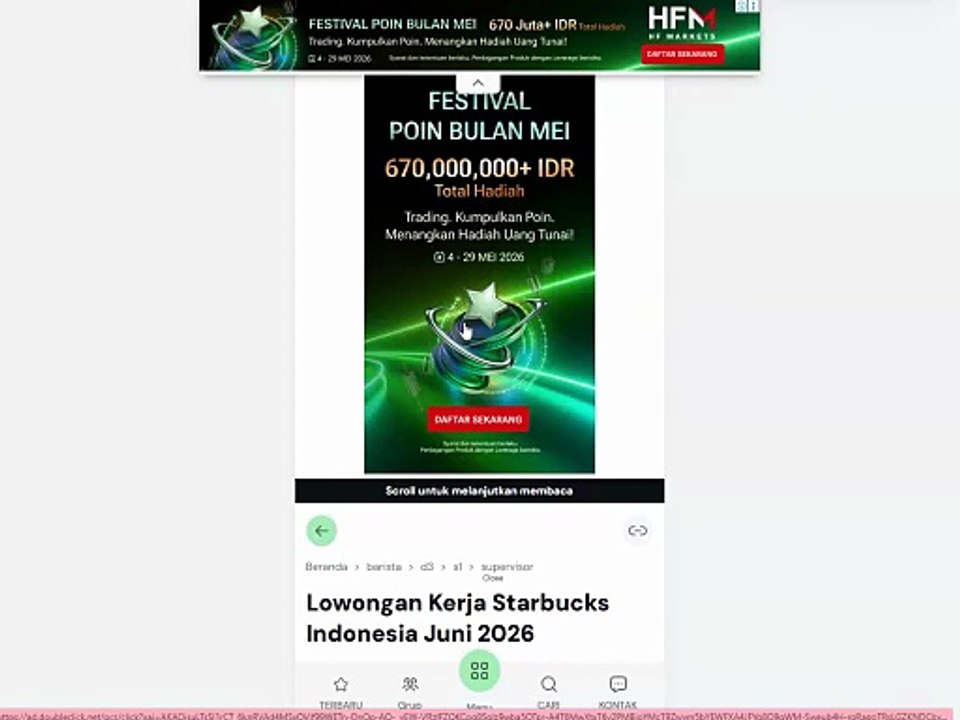 Lowongan Kerja Starbucks Indonesia Juni 2026 Terbaru