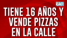 Tiene 16, estudia y vende pizzas de noche para ayudar a sus viejos