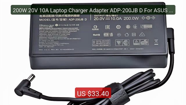 200W 20V 10A Laptop Charger Adapter ADP-200JB D For ASUS TUF D... Hot Deal 2026 | Limited Offer!