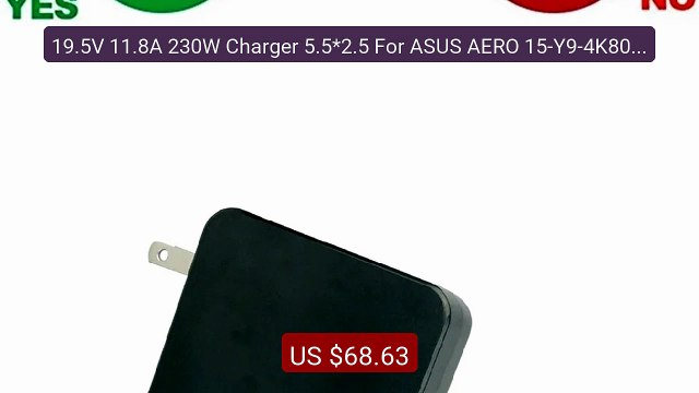 19.5V 11.8A 230W Charger 5.5*2.5 For ASUS AERO 15-Y9-4K80P AER... Best Buy 2026 | Great Quality!