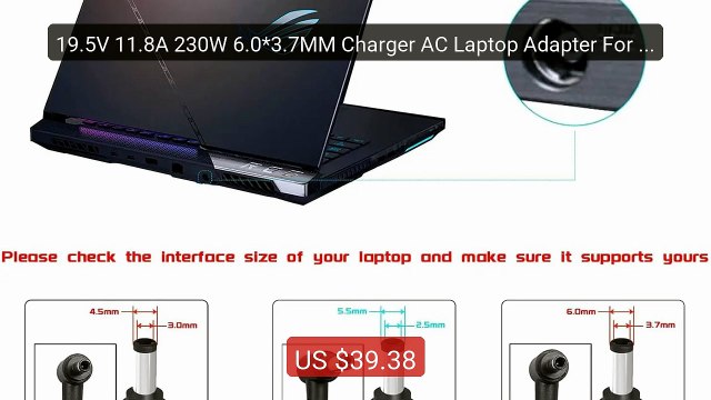 19.5V 11.8A 230W 6.0*3.7MM Charger AC Laptop Adapter For AS... Top Pick 2026 | Unbeatable Price!
