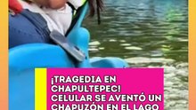 Celular termina en el lago de Chapultepec y redes reaccionan